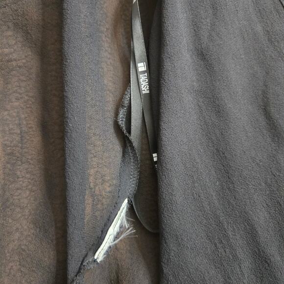 Tadashi Women Vtg Y2K Fairy Whimsigoth Sheer Black Flare Sleeve Tie Front Top 8 - Picture 10 of 12